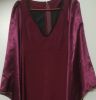 Adult Female Costumes to Hire - Medieval Burgandy Dress - black neckline